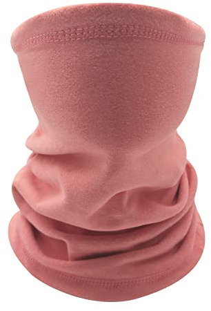 Kids Neck Warmer, Winter Fleece Windproof Neck Gaiter for Boys & Girls Face Covering Mask Thermal Scarf Multifunctional Headwear for Skiing Running Cycling Outdoor Sports A7ETBNWB (pink)