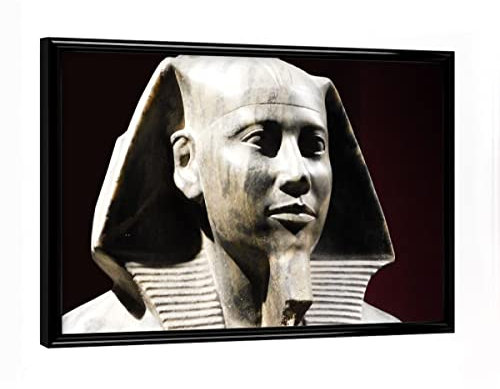 artboxONE Poster mit schwarzem Rahmen 18x13 cm Reise Statue Ramses - Bild Ramses antike büste