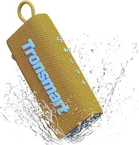 Tronsmart Portable Bluetooth Speaker, Trip Mini Speaker with Bluetooth 5.3, 20H Playtime, AUX, Mic, IPX7 Waterproof Speakers, Wireless Outdoor Speakers Shower Speaker for Beach and Bike Travl-orange
