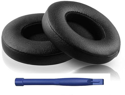 HATOFES Cuscinetti di ricambio compatibili con cuffie Beats Solo 3 e Solo 2 Wireless On-Ear Pads con morbida pelle proteica e schiuma (nero)