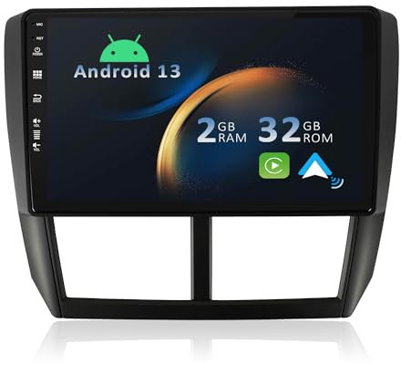 YUNTX Android 14 Autoradio für Subaru Forester/Impreza 2007-2012-[Integriertes CarPlay/Android Auto/GPS]-9”IPS 2.5D Touchscreen-mit Kamera-DAB/Lenkradsteuerung/MirrorLink/Bluetooth 5.0/WiFi/USB