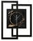 Kreative Feder Designer-Wanduhr in modernem Metallic-Look ohne Tickgeräusche (Black & Gold Waves, leises Quarzuhrwerk)