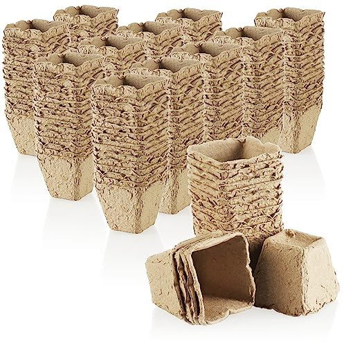 com-four® 192x Anzuchttopf für Pflanzen - Pflanztöpfe für die Anzucht - Blumentopf für die Pflanzenzucht - Wiederverwendbare Anzuchttöpfe (192x eckig - 6cm)
