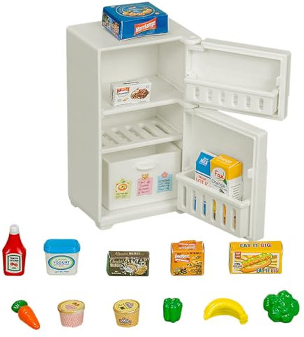 NOOLY Dollhouse Refrigerator, Mini Fridge Toy For 3+ Years Old Boys And Girls GJJWJ-01 012-14B