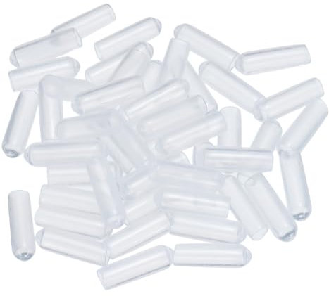 QUARKZMAN 50Stk Gummi-Endkappen 4mm ID Vinyl PVC Rundrohr Bolzenkappe Abdeckung Schutzvorrichtungen für Schraubengewinde Klar