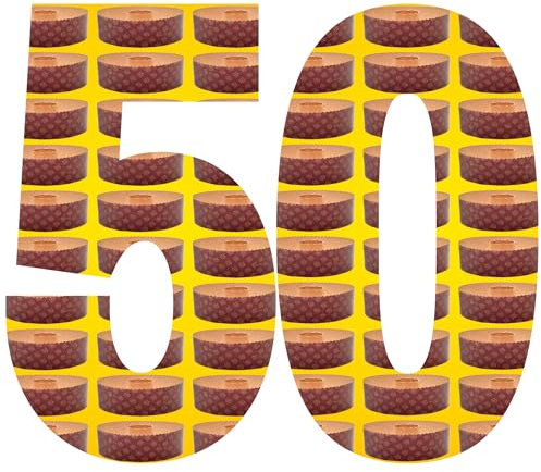 Stampo Ciambellone in Carta 500 gr - 50 Stampi da 19 cm, Stampo per Dolci e Chiffon Cake in Carta Microonda, Ideale per la Cottura in Forno, Resistente al Calore 220°C, Riciclabile, Made in Italy