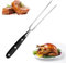 Fourchette à Viande en Acier Inoxydable, Fourchette à Barbecue de 30CM, Fourchette à Découper avec Poignée, Fourchette à Viande Professionnelle, pour Le Barbecue, La Cuisine, Le Rôti De Dinde, La Fête
