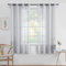 MIULEE Gardinen Kurz mit Ösen Transparente Optik Gardine Ösenvorhang Ösenschal Transparent Durchsichtig Vorhang Kurz für Schlafzimmer Wohnzimmer 140x122 cm (B x H) 2er Set Grau