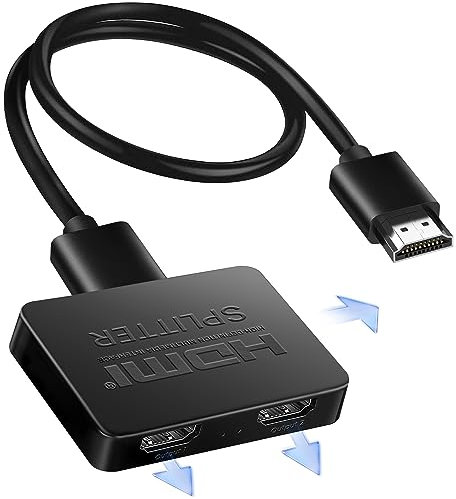 avedio links HDMI Splitter 1 in 3 Out mit 3.9 FT HDMI Kable, 4K hdmi Verteiler 1 auf 3 (Mirror Only), Hdmi Switch 1 in3 Out für Fire Stick Roku Blu-Ray Player DVD (NOT Extended)