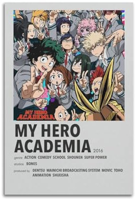 DATOZA My Hero Academia Minimalist Poster Dekorative Malerei Leinwand Wandkunst Wohnzimmer Poster Schlafzimmer Malerei,Wandkunst Bilddruck Moderne Familienzimmer Dekor 12x18inch(30x45cm)