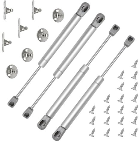 Forhandy 4 Stück Gasdruckfeder 80N/8kg Gasdruckdämpfer Möbel Softclose Scharnier Gasfeder für Küchenschrank Bücherschränke
