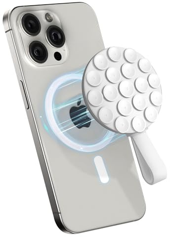 Magnetische Silikon Saugnapf Handy, Handyhalter für die Dusche– Weiß