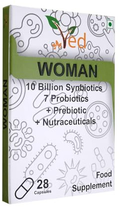 VED Woman Complex Probiotika- und Präbiotika-Komplex – 10 Milliarden KBE – 20 lebende Bakterienkulturen – 28 Probiotika-Komplex-Kapseln für Frauen – Lactobacillus crispatus, Vorrat für 28 Tage.