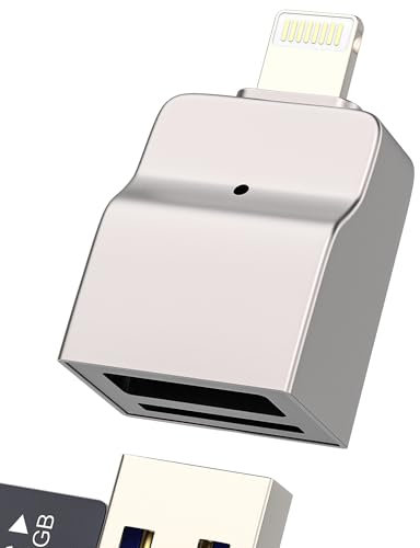 Adattatore Lightning USB 3.0 Lettore Schede Micro SD Cavo OTG TF Card Reader per Apple iPhone iPad Chiavetta Memoria Foto Macchina Fotografica Memory Scheda Carte Tastiera Telefono Esterna Jack Camera