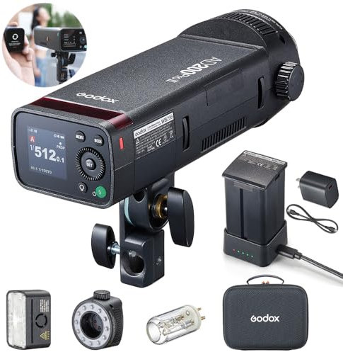 Godox AD200 Pro II GODOX AD200Pro II Flash, 2.4G HSS Flash Strobe, 0.01-1.8s Recycling, 2980 mAh Battery, 500 Full Power Flashes, One-Tap Sync with X3 (AD200Pro Upgraded) (Godox AD200PROII)
