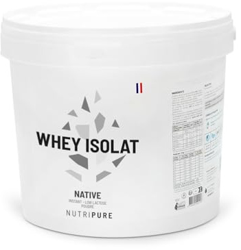 Nutripure - Whey Isolate Native - 28g de Protéines - Goût Neutre - 2 kg | Développement Musculaire, Prise de Masse & Sèche - Lait Français - 20% BCAA, 41% EAA - 66 Portions - Made in France