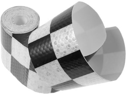 BUGUUYO Warnaufkleber Für Das Auto Reflektierendes Sicherheitsband Mit Schachbrettmuster 5 Cm 3 M Einfache Anwendung