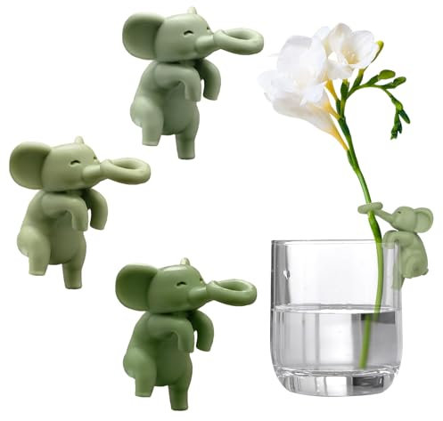 Aokelily Plant Propagation Buddy, Elephant Plant Propagation Holder, Plant Support for Sprouts, Stems, Shoots and Cuttings, Cute Plant Supporters for Indoor Garden Plant Lover, 3PCS