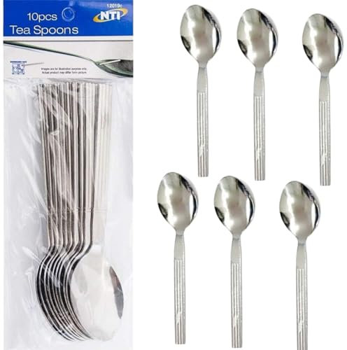 Set of 50 Stainless Steel Teaspoons – Durable Tea, Coffee, and Mixing Spoons | Ideal for Serving Sundaes & Ice Cream | Dishwasher Safe, Perfect for Home, Kitchen, & Restaurant Use