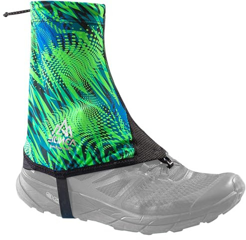 likloks Gamaschen für Wandern, Trailrunning & Outdoor-Abenteuer – Leicht, Atmungsaktiv & Verstellbar – Schützt vor Staub, Schnee & Schmutz, Grün - L