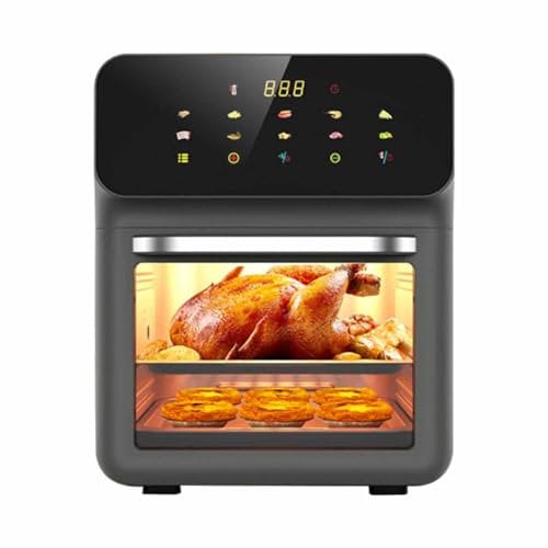 Gziztx 16L Air Fryer, 10-in-1 Digital Air Fryer with Rapid Air Circulation, 10 Preset Cooking Functions, Max Temp 200°C, Timer, Touch screen, Auto Shutoff and Easy View Windows