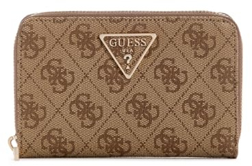 GUESS Laurel II SLG Medium Zip Around Wallet Latte Logo
