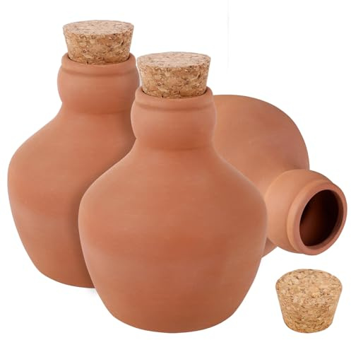 Viitech Lot de 3 boules d'arrosage en terre cuite de 540 ml avec couvercle