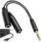 teasteam 25cm Cable Adaptateur Double Jack, 6.35 mm Mâle vers Double 6.35 mm Femelle Adaptateur Prise Jack pour Casques/Enceintes/Tablettes/Lecteurs De Musique/PS4/Lecteurs Mp3/Téléphones Portables
