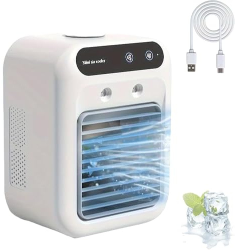 Glacier Breeze AC, 2025 Portable Air Conditioner, Mini Air Conditioner with 2 Speeds, Ultra-Quiet, Evaporative Cooler, Stay Chilling Cool This Summer