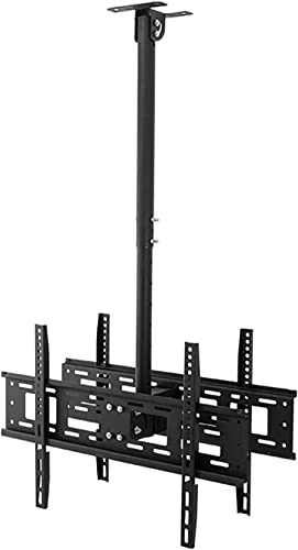 LWJSOCP Support de Montage de Plafond pour téléviseurs LCD de 32 à 65 Pouces avec Double écran, Support télescopique à Hauteur réglable, Compatible avec la Plupart des téléviseurs, 2 m