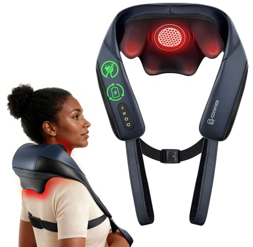 COMFIER 2026 Nackenmassagegerät mit verbesserter Graphenheizung, 4D Shiatsu Nacken Schulter Massagegerät Kabellos, Tiefenmassage für Nacken, Schultern und Rücken, Geschenk für Frauen und Männer
