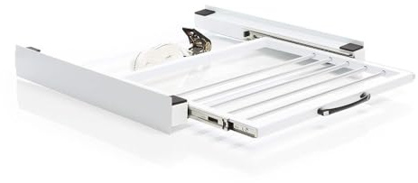 IVOL Trennaufsatz für Waschmaschine und Trockner - weißer Stahl - Tragkraft 100 kg (Mit Wäscheständer)