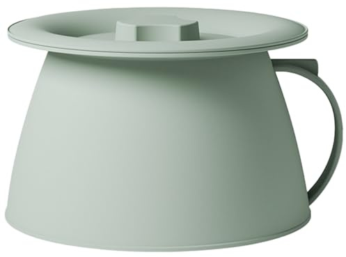 Pot de chambre avec couvercle, urinoir portable en PP épais et anti-poussière, 1, 5 L, seau de chevet, crachoir avec poignée pour la maison, le camping, les voyages en voiture, urinoir portable