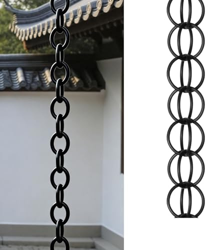 Kulvath Chaînes de Pluie décoratives pour Jardin - Chaine De Pluie en Aluminium pour Gouttiere ChaîNe De Pluie Japonaise pour Les Fortes Pluie,pour Toit,Jardin,Abri - 1m/3.3ft