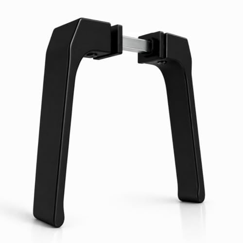 Ferpasa® - Manivela de Puerta Metálica – Juego de Manillas con Diseño Minimalista – Tirador Ergonómico con Fijación Oculta – Gran Resistencia Anticorrosión – Para Interior y Exterior (Negro)