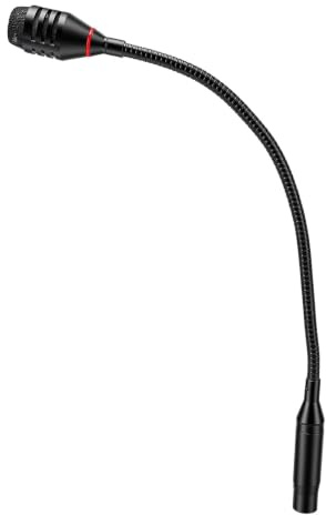 Elprico Micrófono Dinámico para DJ con Cuello de Cisne Ajustable para Uso en Podio y Barra, Tecnología de Reducción de Ruido Incluida