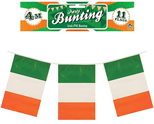 Henbrandt Irland Flagge Wimpelkette 4M Irische Girlande mit 11 Stück für St. Patrick’s Day Dekorationen Banner EIRE Fahne Rechteckig Ammer in Grün Weiß und Orange Flaggenschnur Deko