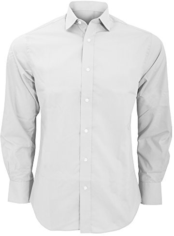 Kustom Kit Business Shirt Tailored Fit Long Sleeve Cotton Blend White 18inch