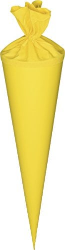 Baier & Schneider Heyda 204870056 Schultüten-Rohlinge mit Filzverschluss (Höhe 70 cm, Durchmesser 19 cm, Karton, 380g/m²) gelb