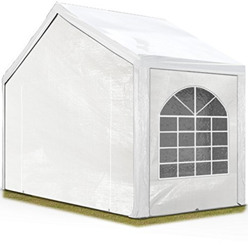 TOOLPORT Tendone per Feste 4x2 m Gazebo Party per sagre, mercati 450 N Bianco Impermeabile Protezione UV