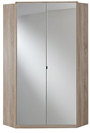 Wimex Kleiderschrank/ Eckschrank Clack, (B/H/T) 95 x 198 x 95 cm, Weiß/ Absetzung Eiche Sägerau
