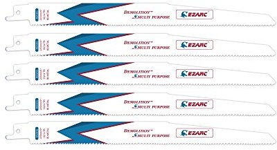 EZARC Hojas de sierra Sable R925DG para Multiusos Demolición 225mm 10/14TPI (pack de 5)