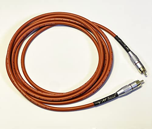 A1 Sound Van Damme Red Ultra X Subwoofer Cable 10 Metre Single Length Terminated With High Plated RCA Phono Plugs.