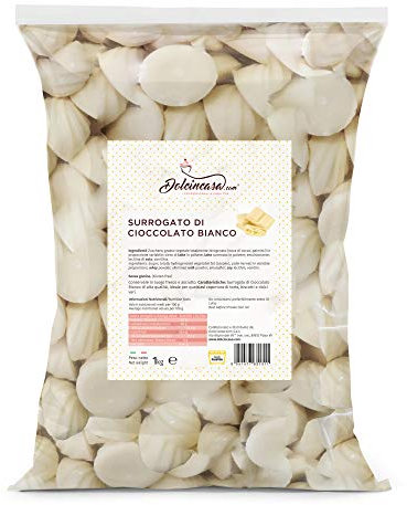 Dolcincasa-Cioccolato bianco per copertura di torte dolci biscotti per fontane alta qualità 1 kg