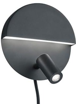 Trio Leuchten LED Wandleuchte Mario 222370232, Metall Schwarz matt, inkl. 6 Watt LED + 2,3 Watt LED
