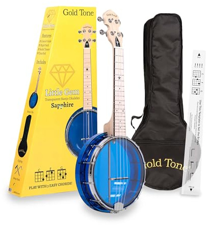 Gold Tone Little Gem Ukes 4-saitige Ukulele, rechts, blau (LG-S)