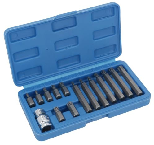 Toolzone 15Pc 1/2 Dr Torx Bits with Socket in Case