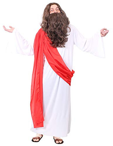 Heiliger Jesus Sohn GOTTES KOSTÜM VERKLEIDUNG = IN 2 VERSCHIEDENEN GRÖßEN +MIT ODER OHNE ZUBEHÖR = DAS PERFEKTE KOSTÜM FÜR Religion=Fasching Karneval Halloween= KOSTÜM-XLarge