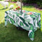 3E Home Nappe d'extérieur rectangulaire imperméable avec trou pour parapluie/parasol et fermeture éclair [152 x 213 cm) Feuille de palmier]