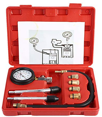Kompressionstester Kompressionsprüfer Motor Kompression prüfen meßen Kfz Zylinder Dieselmotor Meßgerät Testgerät 0-20 bar oder 0-300 psi M10 M12 M14 M18 9-Stück